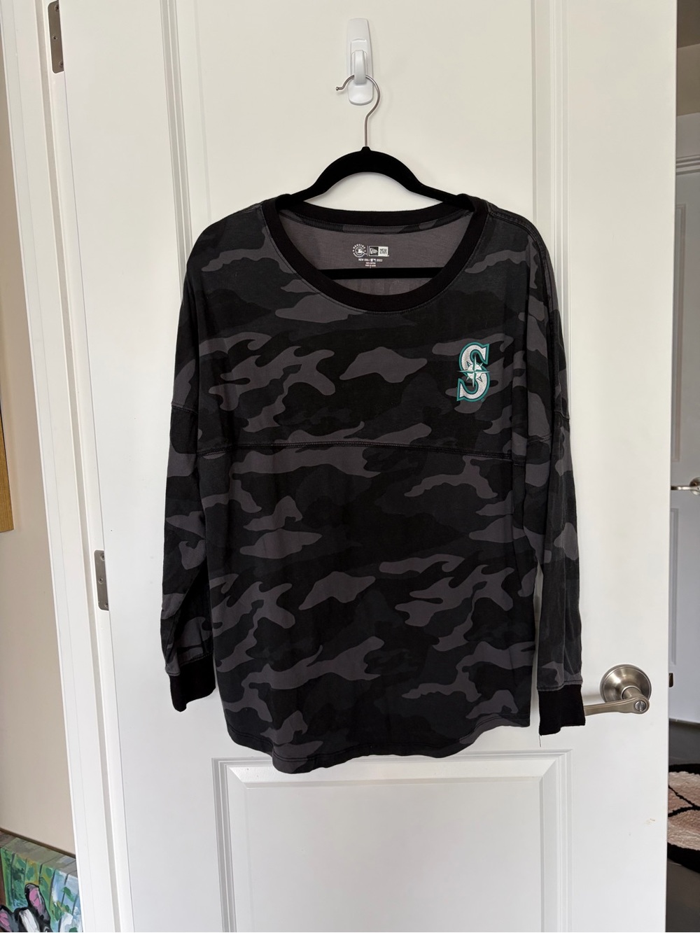 Seattle Mariners Black and Gray Camo Long Sleeve